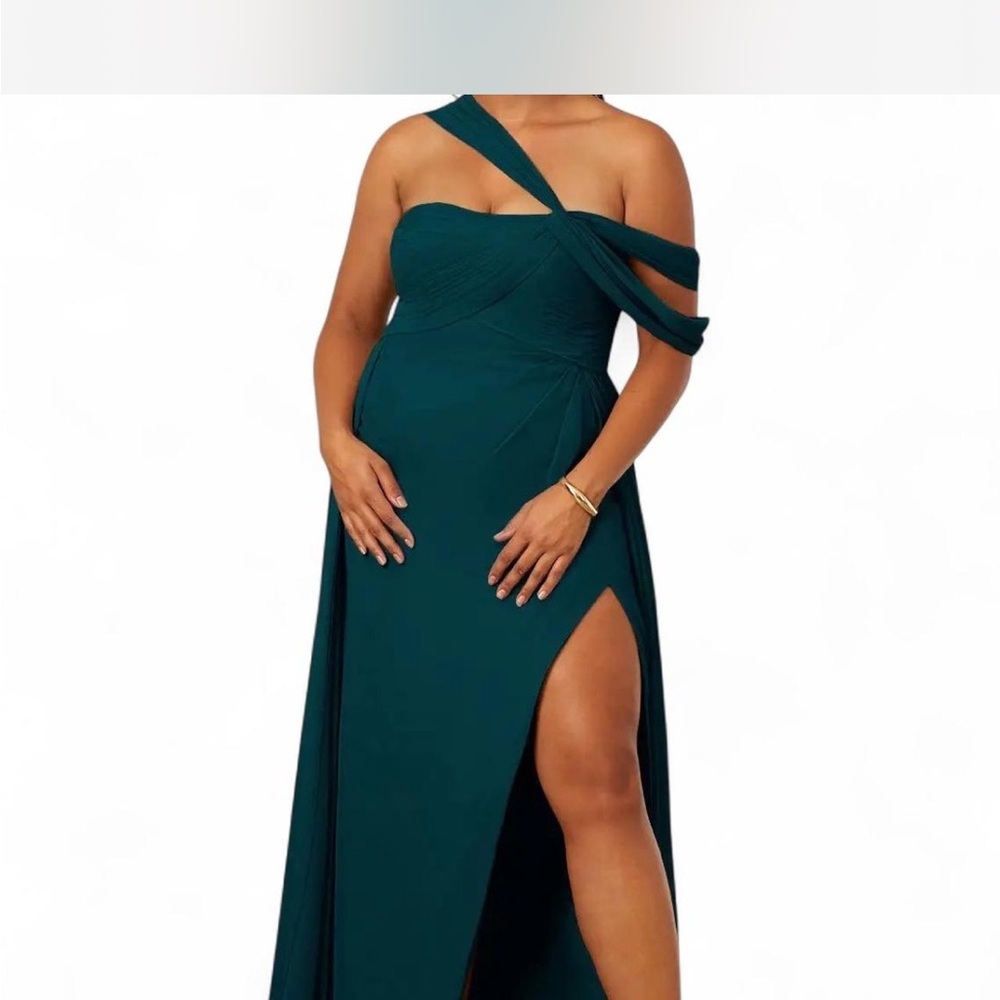 Pine Christian Siriano for Azazie One-Shoulder A-Line Dress